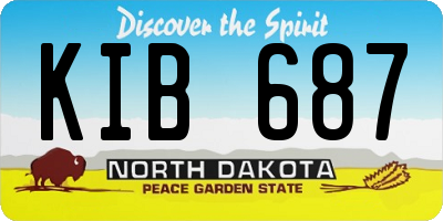 ND license plate KIB687