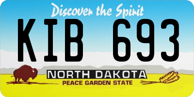 ND license plate KIB693
