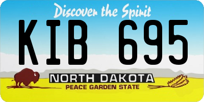 ND license plate KIB695