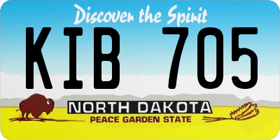 ND license plate KIB705