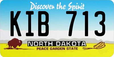 ND license plate KIB713
