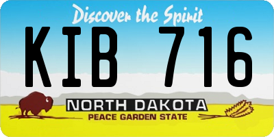 ND license plate KIB716