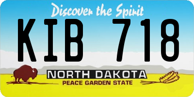 ND license plate KIB718