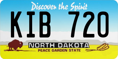 ND license plate KIB720