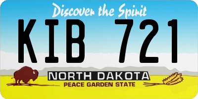 ND license plate KIB721