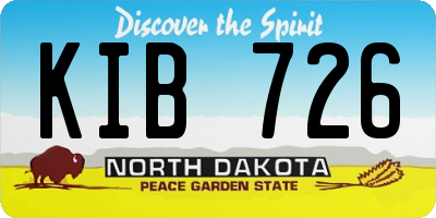 ND license plate KIB726