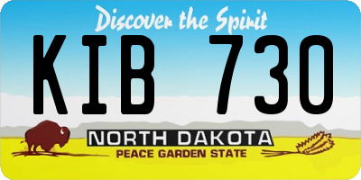 ND license plate KIB730