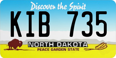 ND license plate KIB735