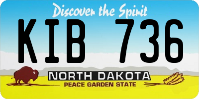 ND license plate KIB736