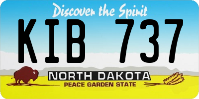 ND license plate KIB737