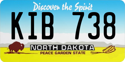 ND license plate KIB738
