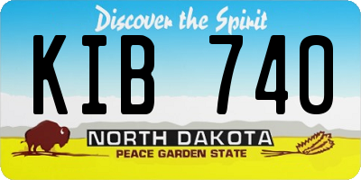 ND license plate KIB740