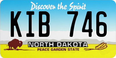 ND license plate KIB746