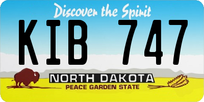 ND license plate KIB747