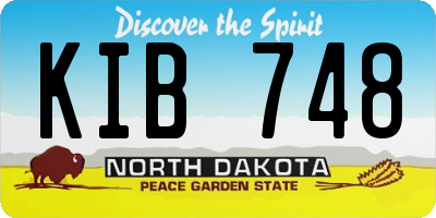 ND license plate KIB748