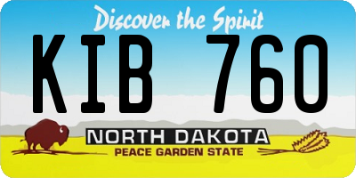 ND license plate KIB760