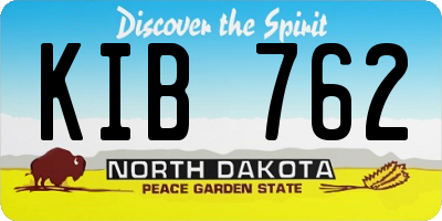 ND license plate KIB762