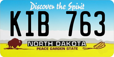 ND license plate KIB763
