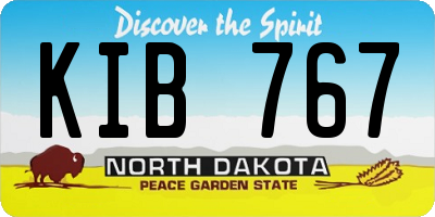 ND license plate KIB767