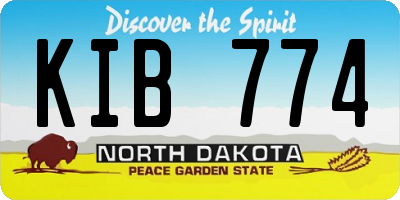 ND license plate KIB774