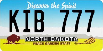 ND license plate KIB777