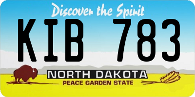 ND license plate KIB783