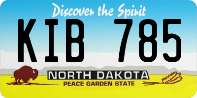 ND license plate KIB785