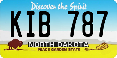 ND license plate KIB787