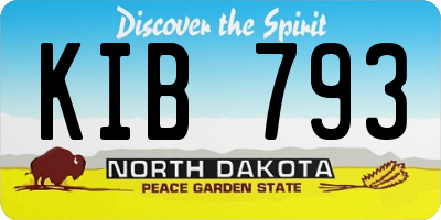 ND license plate KIB793