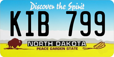 ND license plate KIB799
