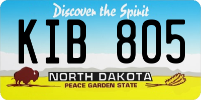 ND license plate KIB805