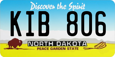 ND license plate KIB806