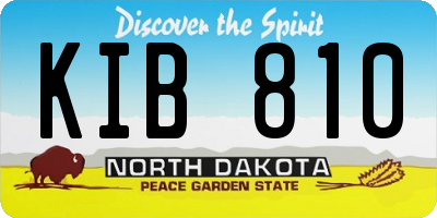 ND license plate KIB810