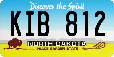 ND license plate KIB812