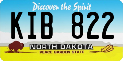 ND license plate KIB822