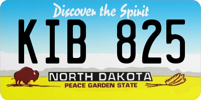 ND license plate KIB825