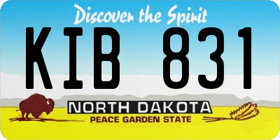 ND license plate KIB831