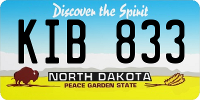 ND license plate KIB833