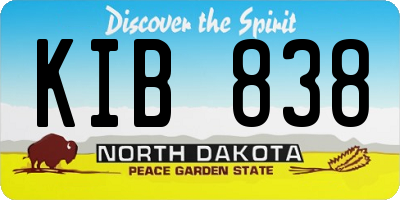 ND license plate KIB838