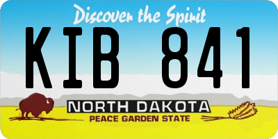 ND license plate KIB841