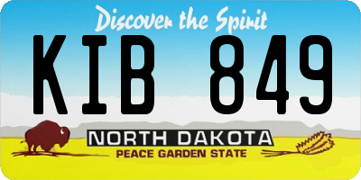 ND license plate KIB849