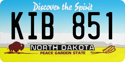 ND license plate KIB851