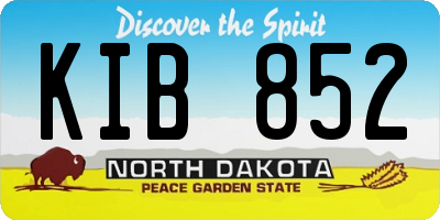 ND license plate KIB852