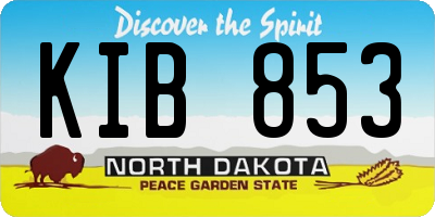 ND license plate KIB853