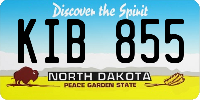 ND license plate KIB855