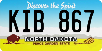 ND license plate KIB867