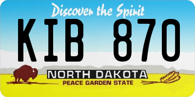 ND license plate KIB870