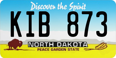 ND license plate KIB873
