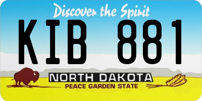 ND license plate KIB881