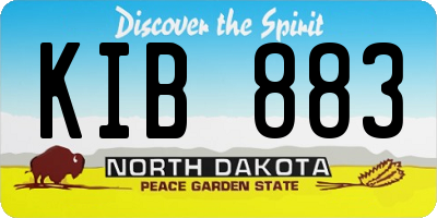 ND license plate KIB883